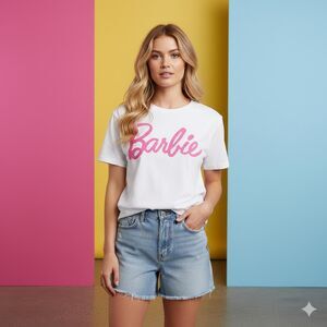 Barbie tee shirt xl,Pink and white, Barbie brand,new condition